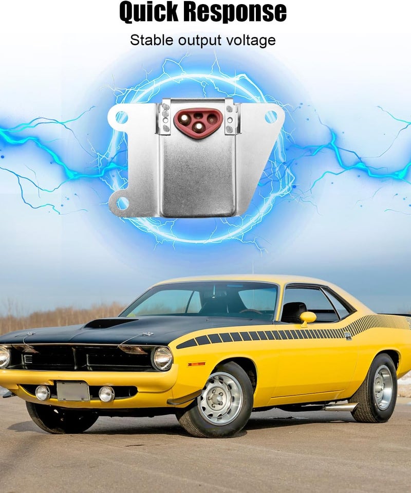 PNYZIK Voltage Regulator Fit for Chrysler Dodge Plymouth 1970–1987 with Round Back Square Back apply to 12V DC electrical system Replace 3755850 3755960 3874520 4091050 4111990 5234625 8371 - Image 3